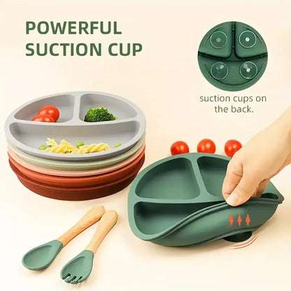 Baby Silicone Dining Plate – Suction Bowl for Easy Feeding
