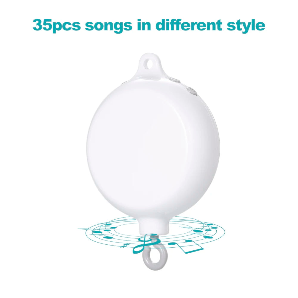 Baby Crib Music Box with 35 Songs & Remote for Better Sleep