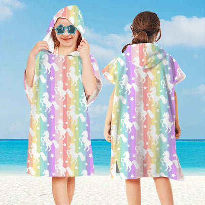 Children Microfiber Beach Towel Cape – Quick-Dry Comfort