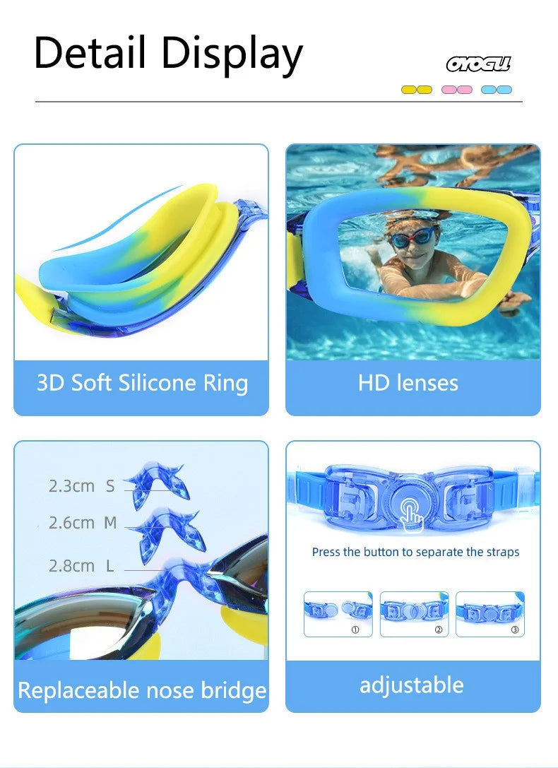 Kids Swimming Goggles with Anti-Fog & UV Protection
