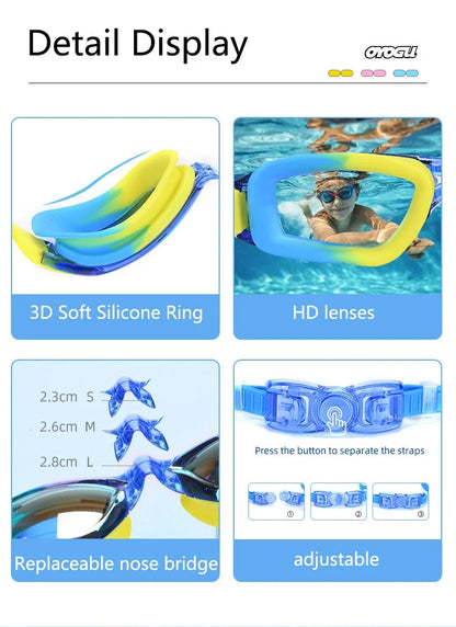 Kids Swimming Goggles with Anti-Fog & UV Protection