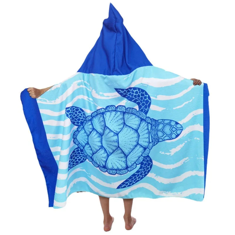 Boys Hooded Beach Towel – Large Cartoon Swim Poncho