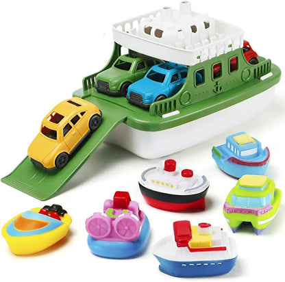 Baby Shower Boat Toy with Slide Ramp for Fun Bath Play