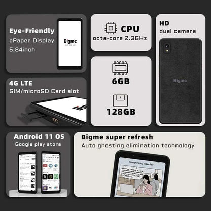 5.84" E Ink Smartphone – Eye-Friendly Android Reader