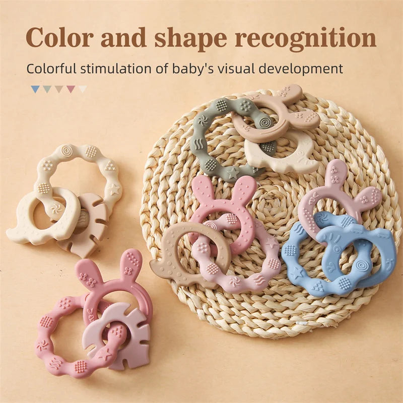 Baby Silicone Teether Ring – BPA-Free Comfort & Fun