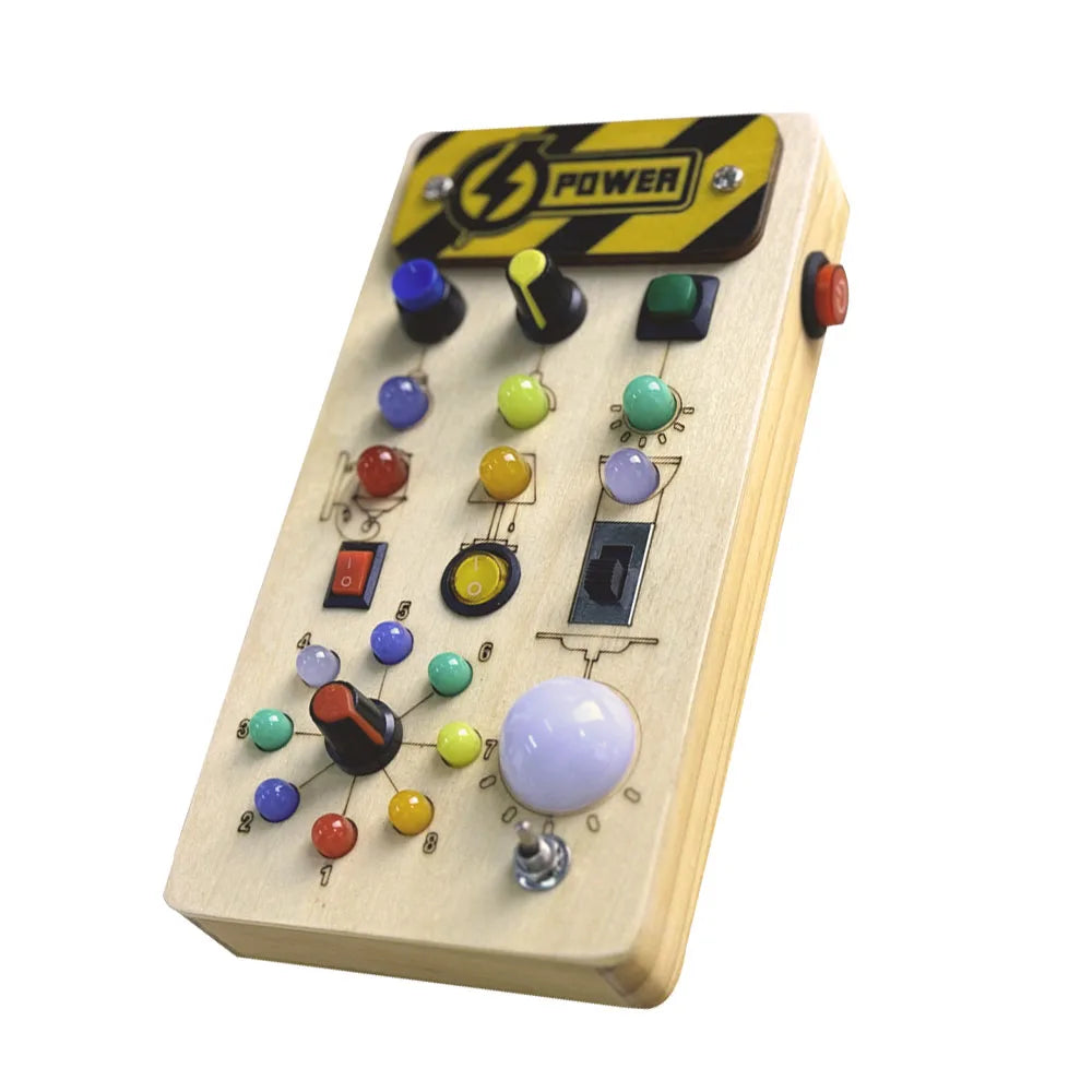 Montessori Busy Board with LED Lights for Fun Learning