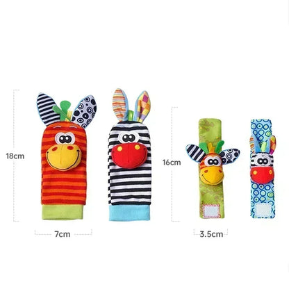 Baby Rattle Socks – Soft Animal Wrist & Foot Toy