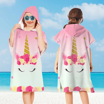 Children Microfiber Beach Towel Cape – Quick-Dry Comfort