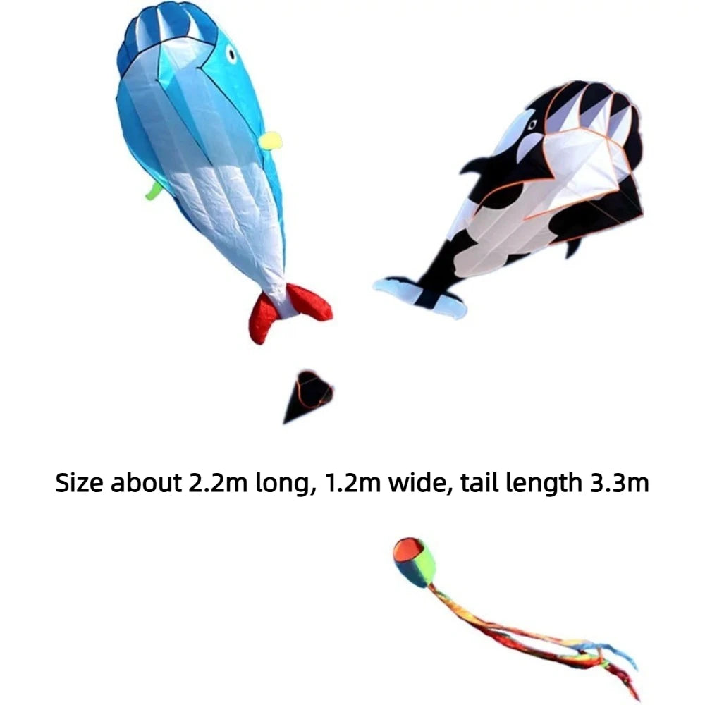 Whale Dolphin Kite 2.2m – Easy-Fly Outdoor Fun with Long Tail