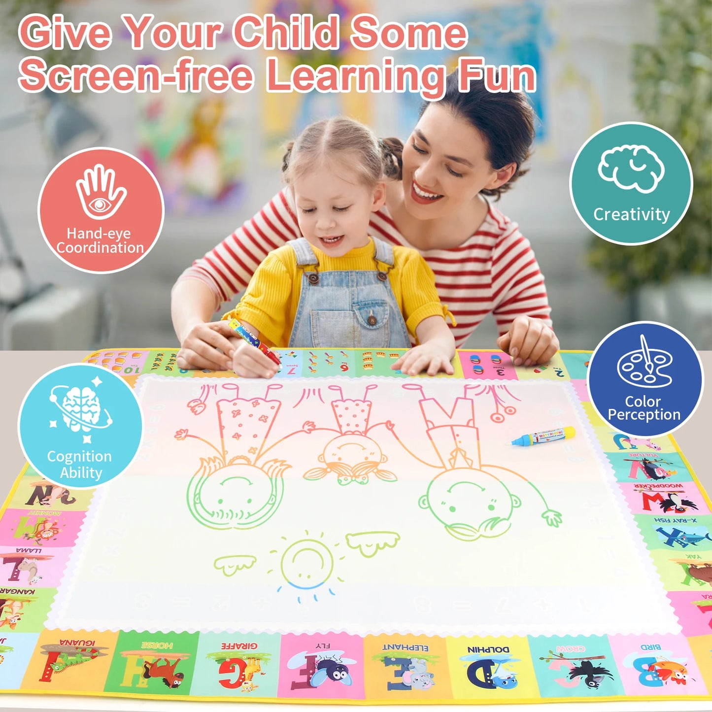 Magic Water Drawing Mat – Reusable Mess-Free Learning Fun