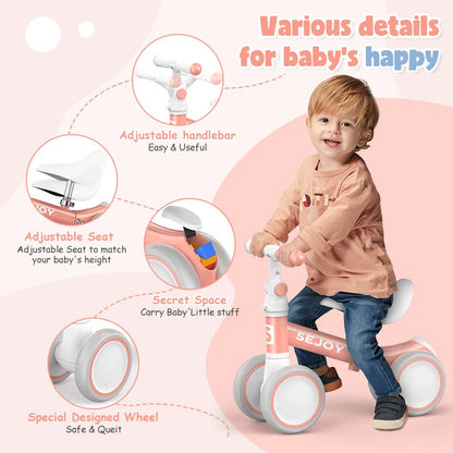 Baby Balance Bike 4 Wheels – Safe First Ride for 1–2 Years