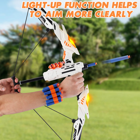 Kids Soft Dart Archery Set with LED Lights for Safe Play
