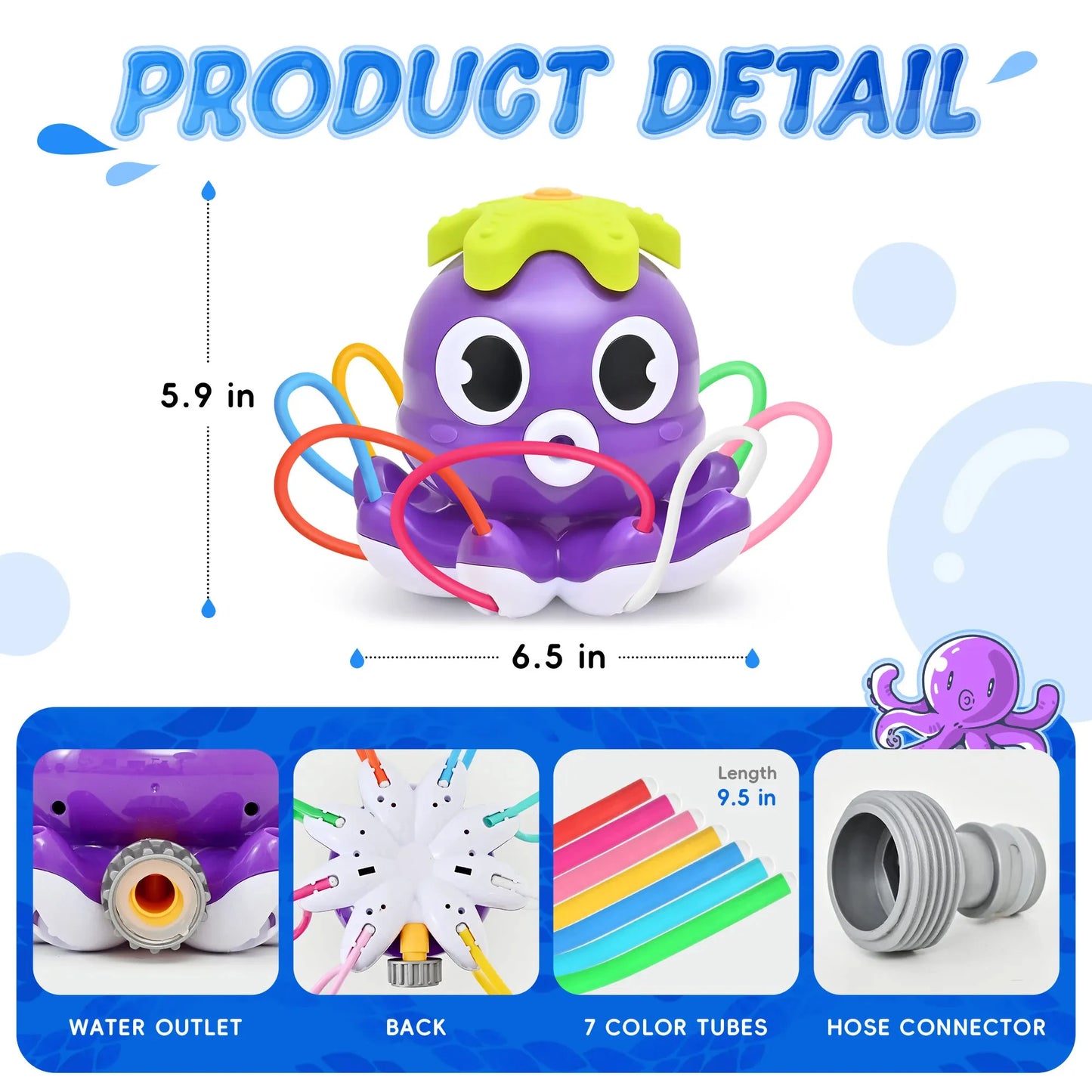 Baby Water Toy Octopus – Fun Rotating Spray Splash Play