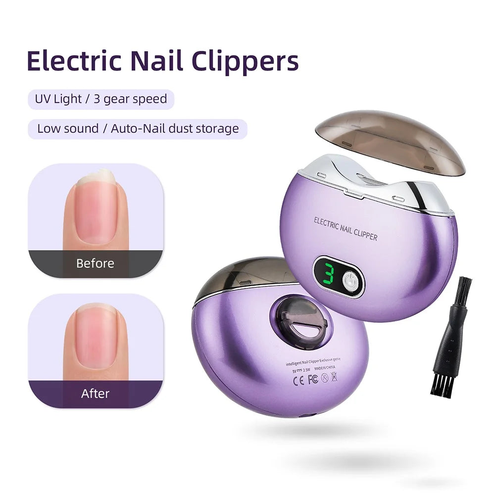 Electric Nail Clipper with UV Light – Safe & Easy Nail Care