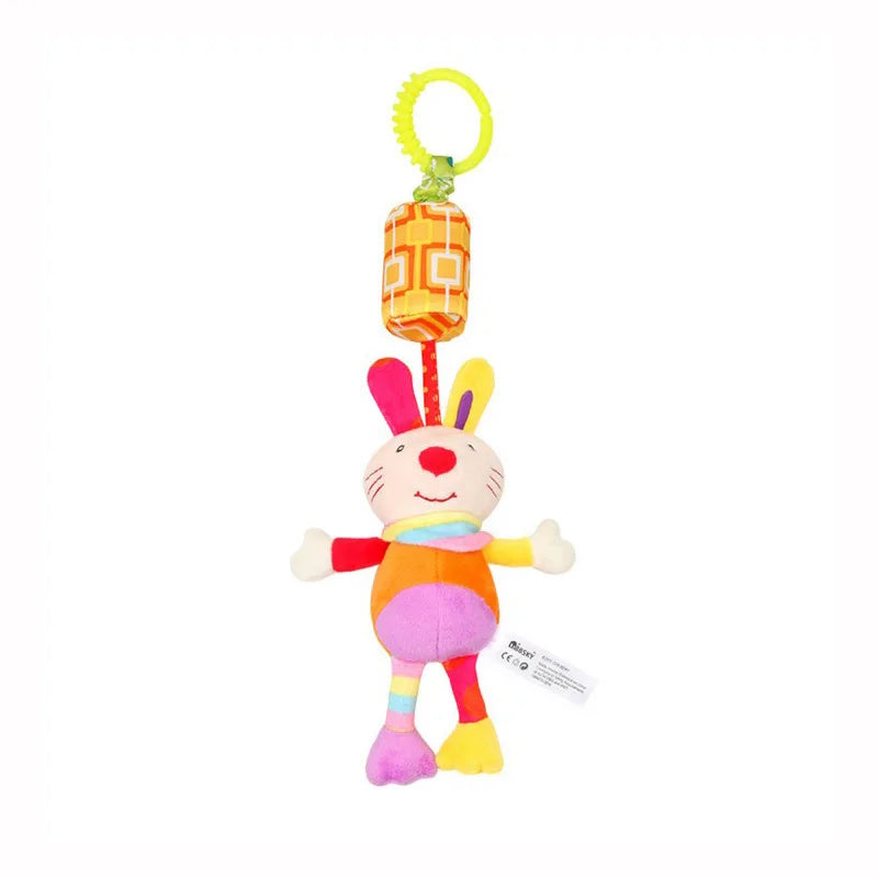 Baby Stroller Rattle Toy – Soft Hanging Animal for Sensory Play