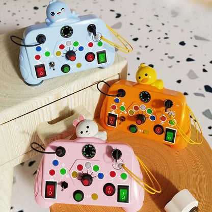 Montessori Busy Board with LED Light – Sensory Play Fun