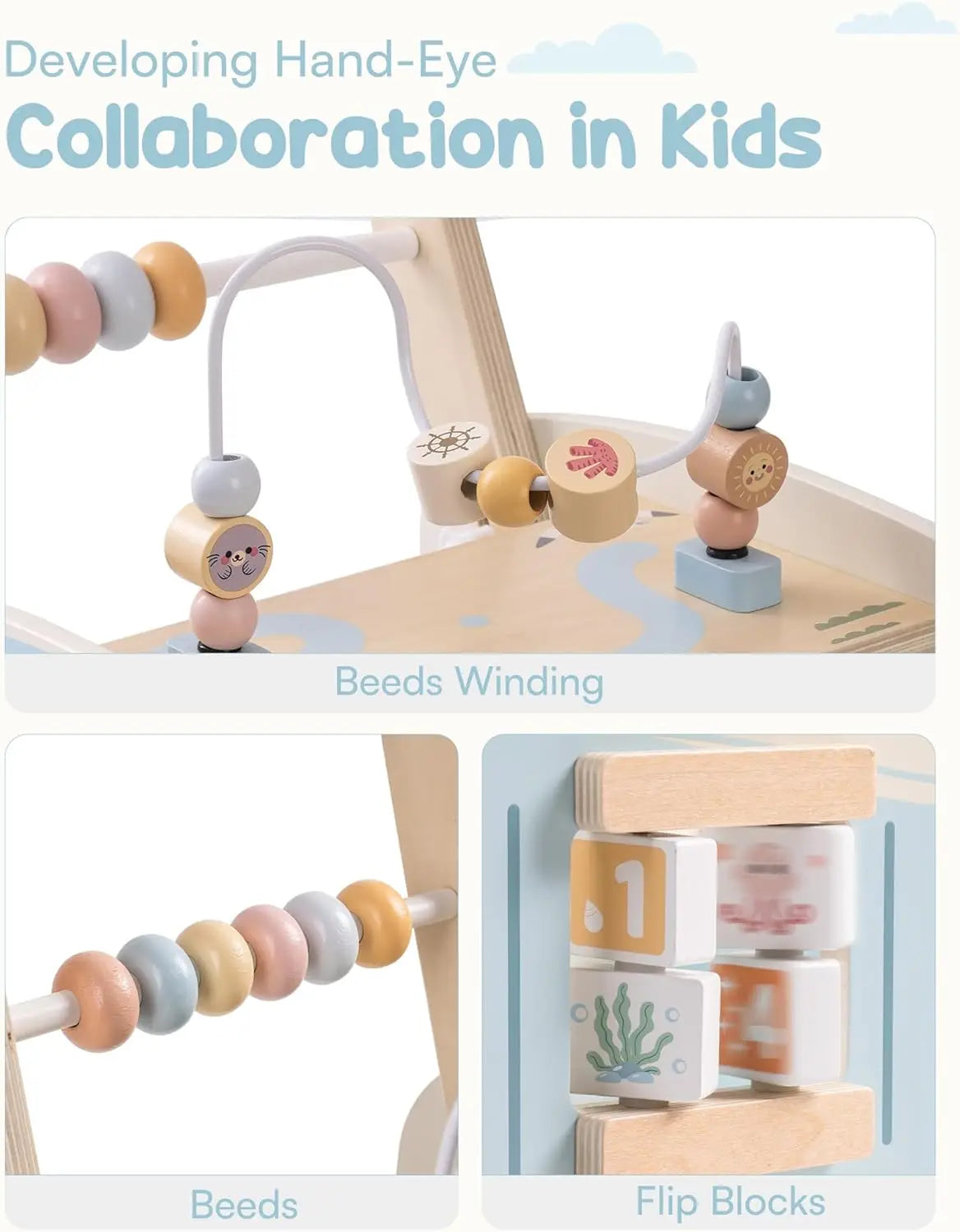 Wooden Baby Walker – Safe Push-Along Activity Toy