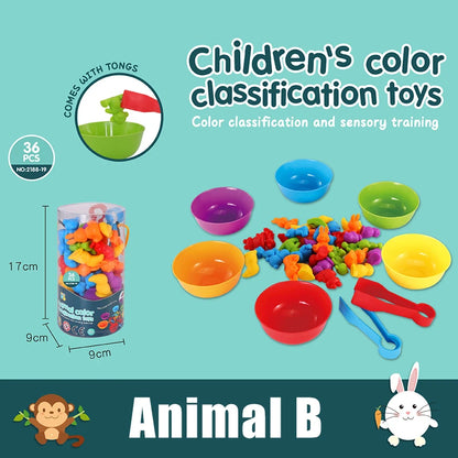 Montessori Animal Sorting Toys – Rainbow Learning Fun for Kids