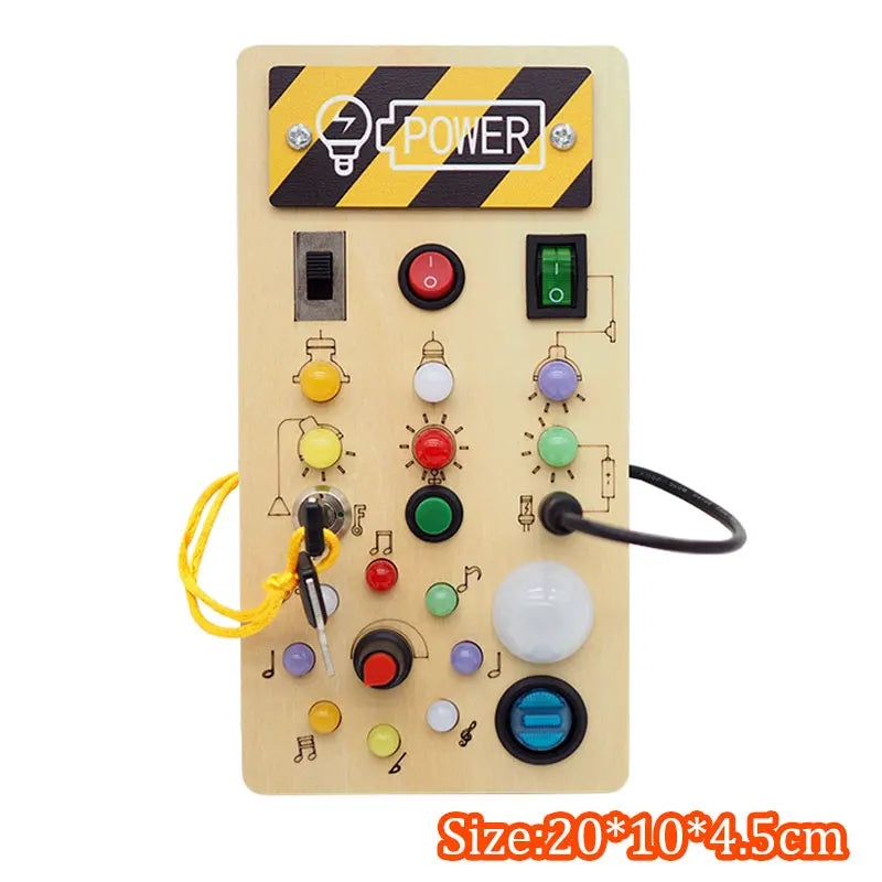 Montessori Busy Board LED Toy – Sensory Learning Fun