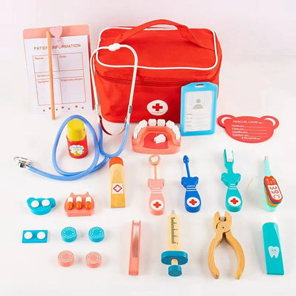 Wooden Doctor Play Set Educational Role Play Toy for Kids