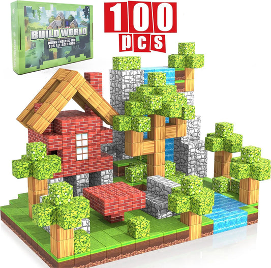 Magnetic Blocks Toy Set – 100PCS STEM Building Fun for Kids
