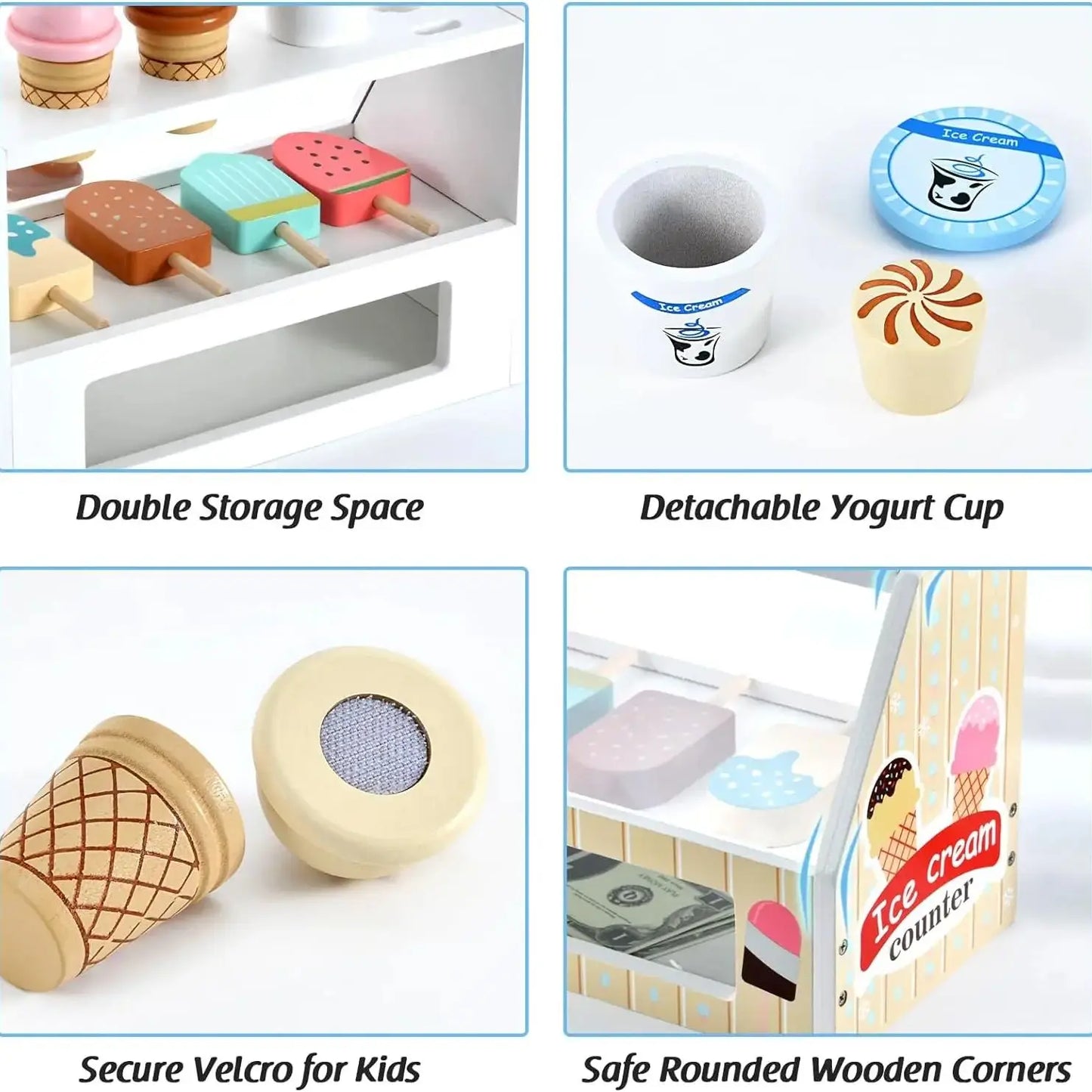 Ice Cream Counter Playset for Kids – Montessori Role Play Fun