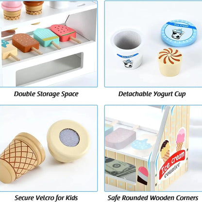 Ice Cream Counter Playset for Kids – Montessori Role Play Fun