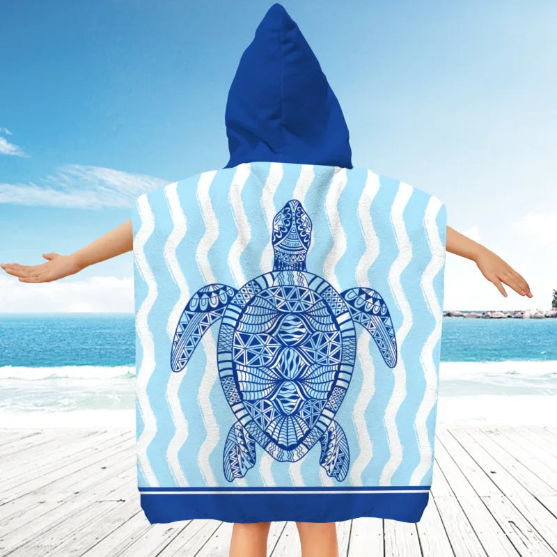 Children Microfiber Beach Towel Cape – Quick-Dry Comfort