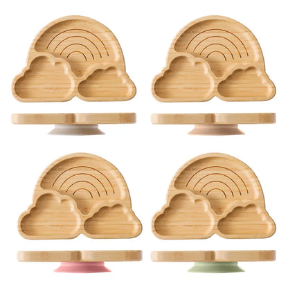 Bamboo Baby Tableware Set with Suction Plate & Fork Spoon