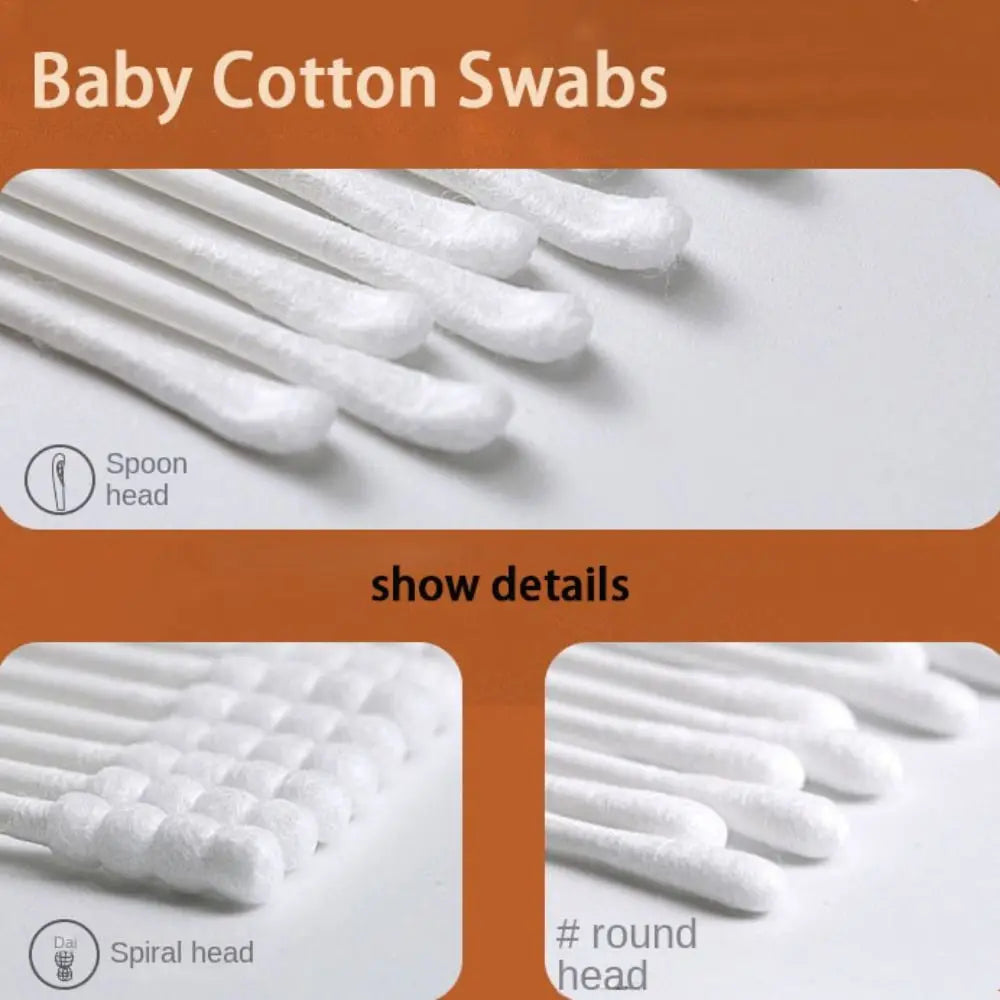 Extra Thin Baby Cotton Swabs – Dual-Tip Nose & Ear Cleaner
