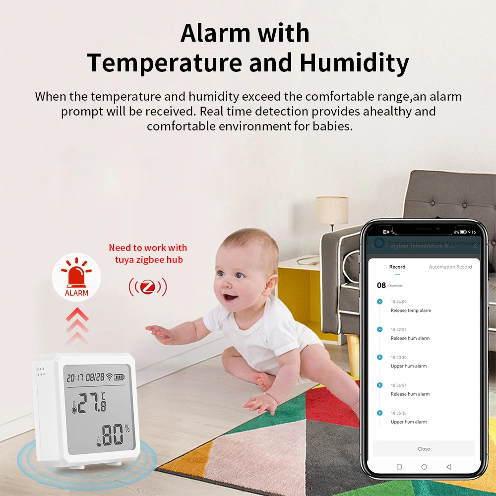 Zigbee Temperature Humidity Sensor LCD Wireless Thermometer