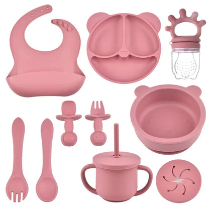 BPA-Free Silicone Baby Feeding Set with Plates & Cups