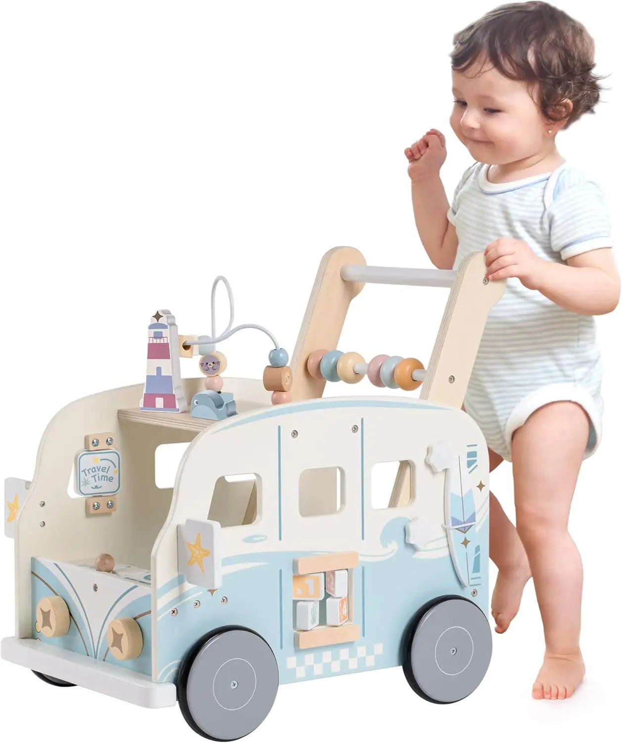 Wooden Baby Walker – Safe Push-Along Activity Toy