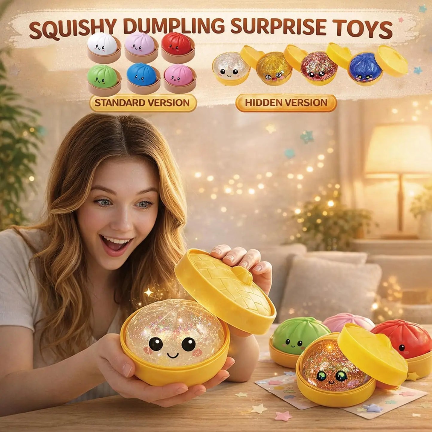 Dumpling Mystery Stress Ball Set with 10 Random Colors