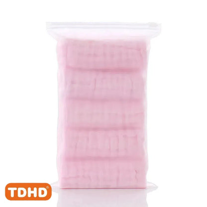 Baby Cotton Gauze Saliva Towel Set – Soft & Absorbent 5-Pack
