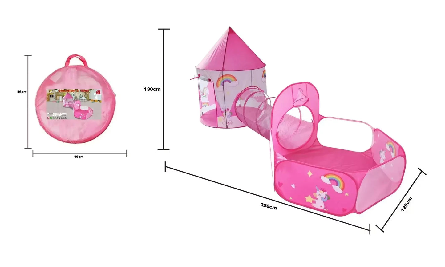 3-in-1 Kids Play Tent – Tunnel, Playhouse & Ball Pit Fun