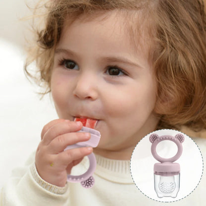 Baby Fruit Feeder With Cover – Safe Silicone Feeding Aid